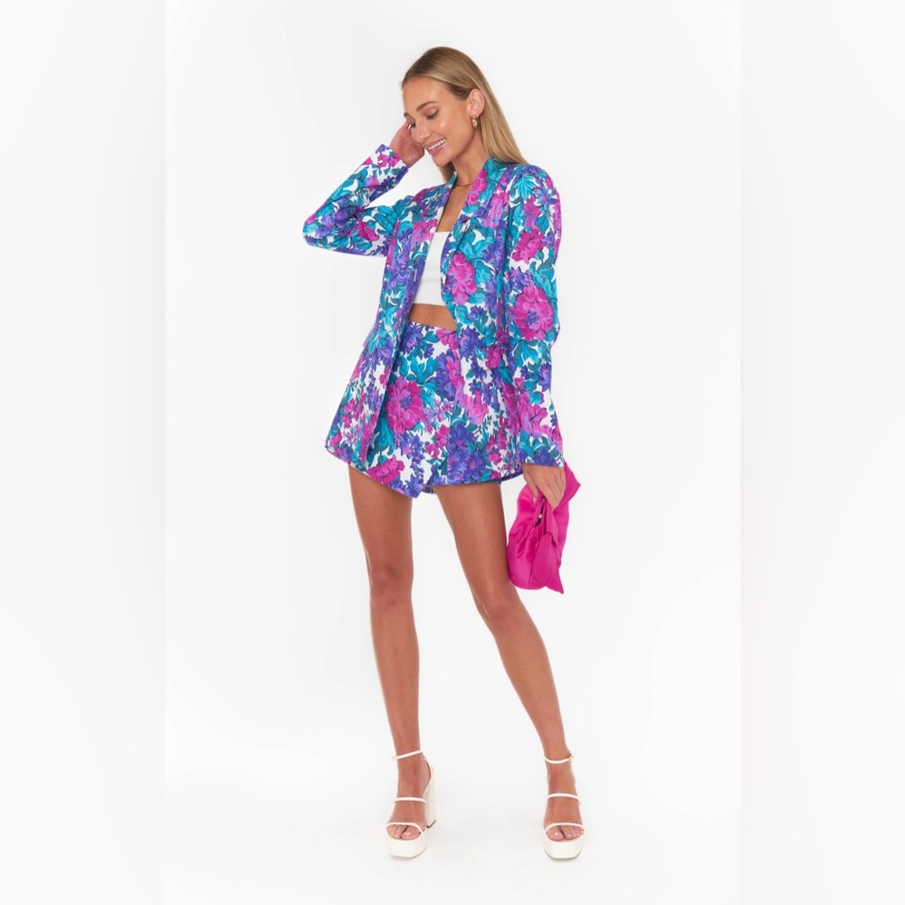 Show Me Your MuMu Floral Skirt Set - Blue and Pink